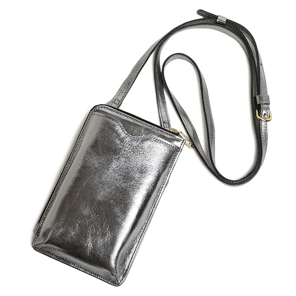 Violad Oro ヴィオラドーロ Iphoneポシェット ミニ スマホポシェット V 1307 Silver シルバー Violad Oro 菅原靴店