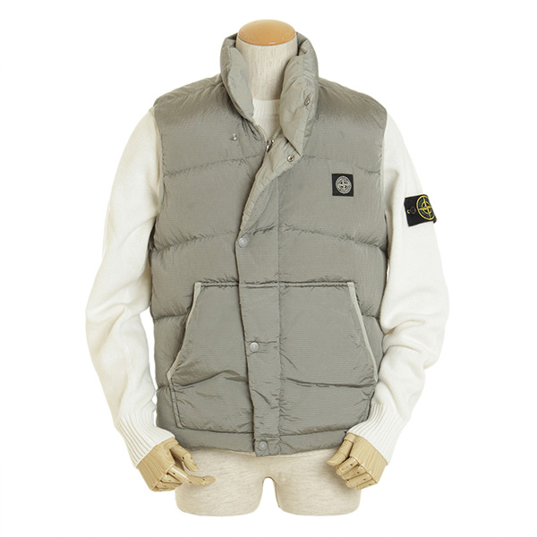 Stone Island ストーンアイランド メンズ ダウン ベスト ナイロンメタル 7115g0332 グレー Stone Island 菅原靴店