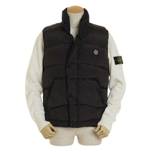 Stone Island ストーンアイランド メンズ ダウン ベスト ナイロンメタル 7115g0332 ブラック Stone Island 菅原靴店