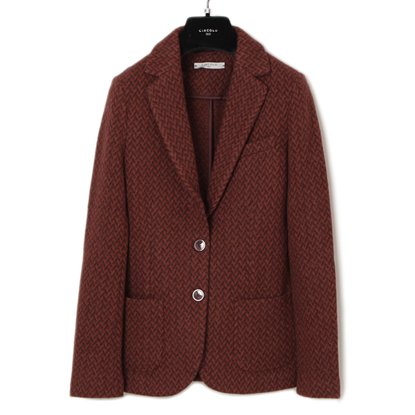 Circolo 1901 チルコロ 1901 ニット ジャケット レディース ヘリンボーン柄 Fd1185 Giacca T Toppa Lana レッド Circolo 1901 菅原靴店