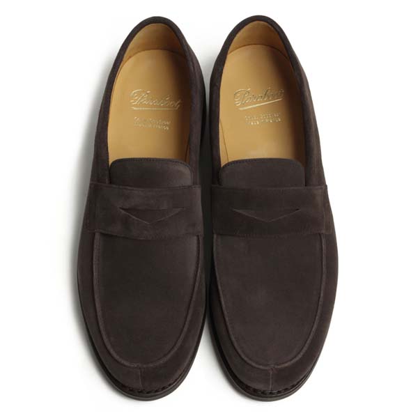 Paraboot パラブーツ メンズ コインローファー Dax ダックス スエード ラバーソール ダークブラウン Paraboot 菅原靴店