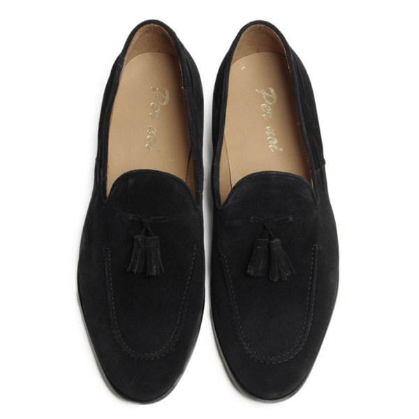 Bobo Shoes ボボシューズ Per Noi ペルノイ タッセルローファー スエード B02 Nero ブラック Per Noi 菅原靴店